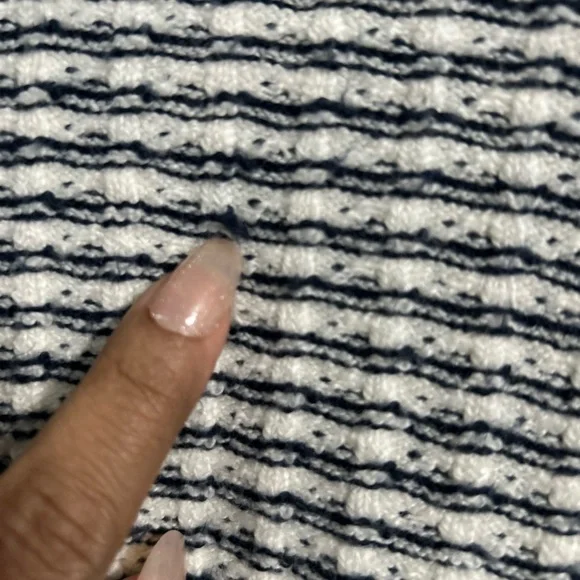 Loft Women's Striped Modern V-Neck Pocket Cardigan Nautical - Picture 3 of 7